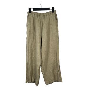 Flax Pale Green Pink Knit Linen Cropped Pants Size Small